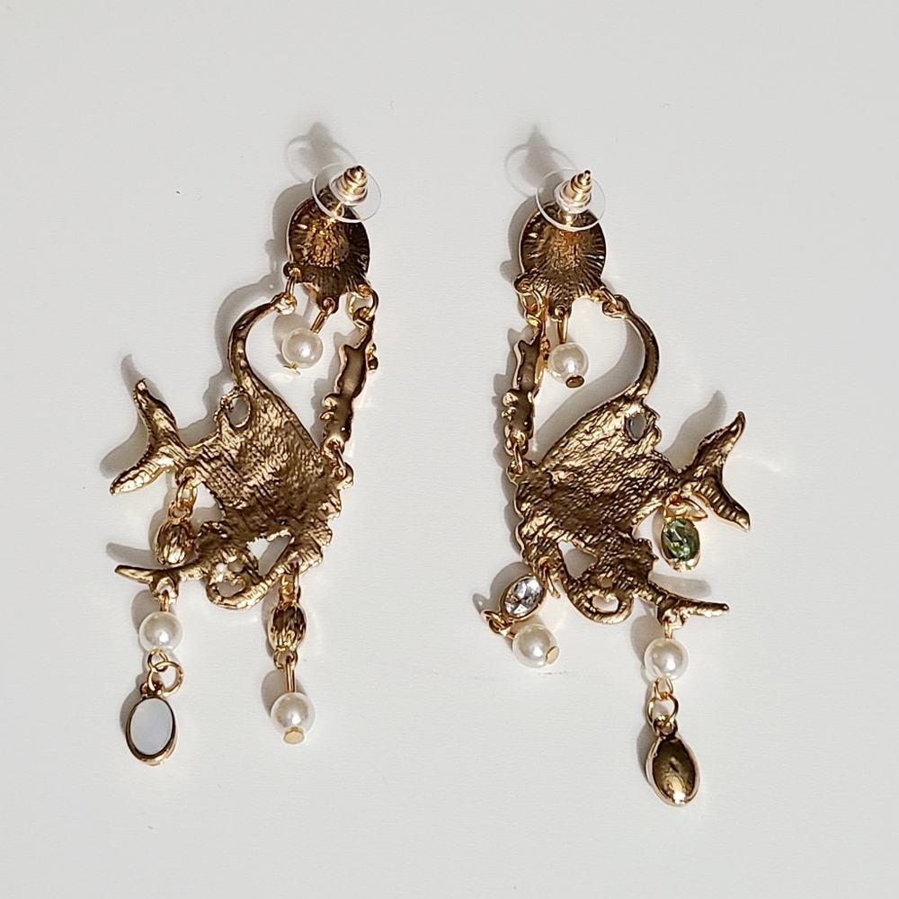 Tropical Fish Dangle Postback Earrings - image 3
